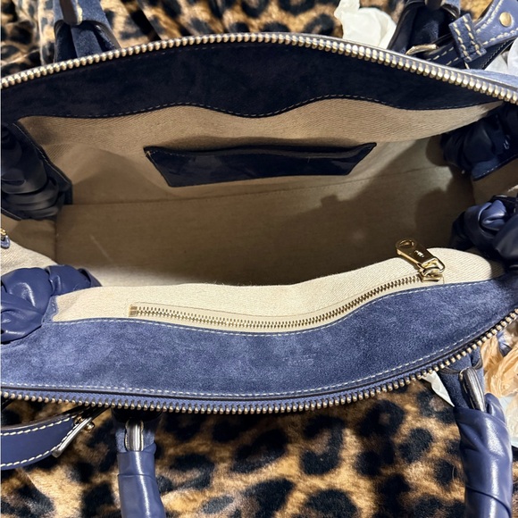 Chloe Edith Medium Suede Day Satchel, Navy Blue, Great Used Condition - Picture 6 of 16